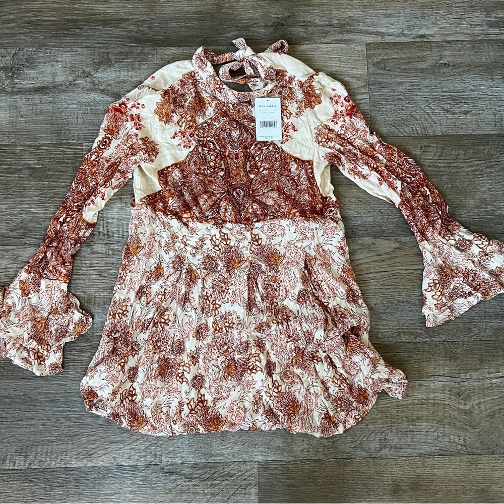 Free People Lady Luck Printed Tunic Paisley Print - Picture 3 of 7